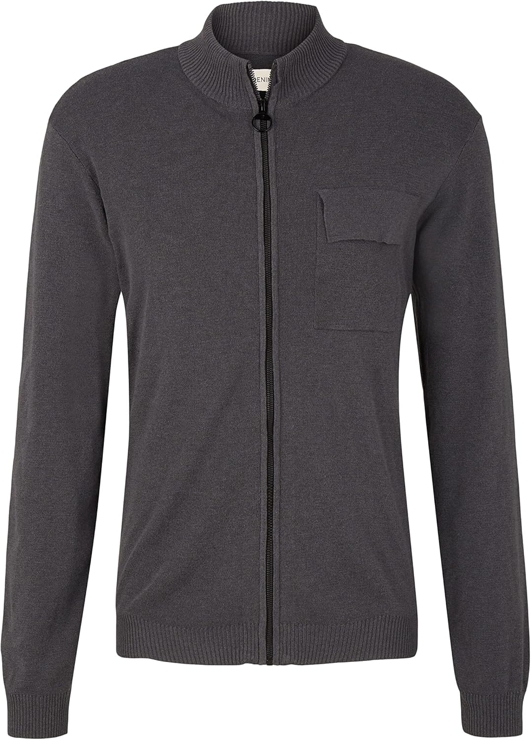 TOM TAILOR Denim Herren Strickjacke mit Brusttasche XXL 29476 - Coal Grey, XXL 29476 - Coal Grey