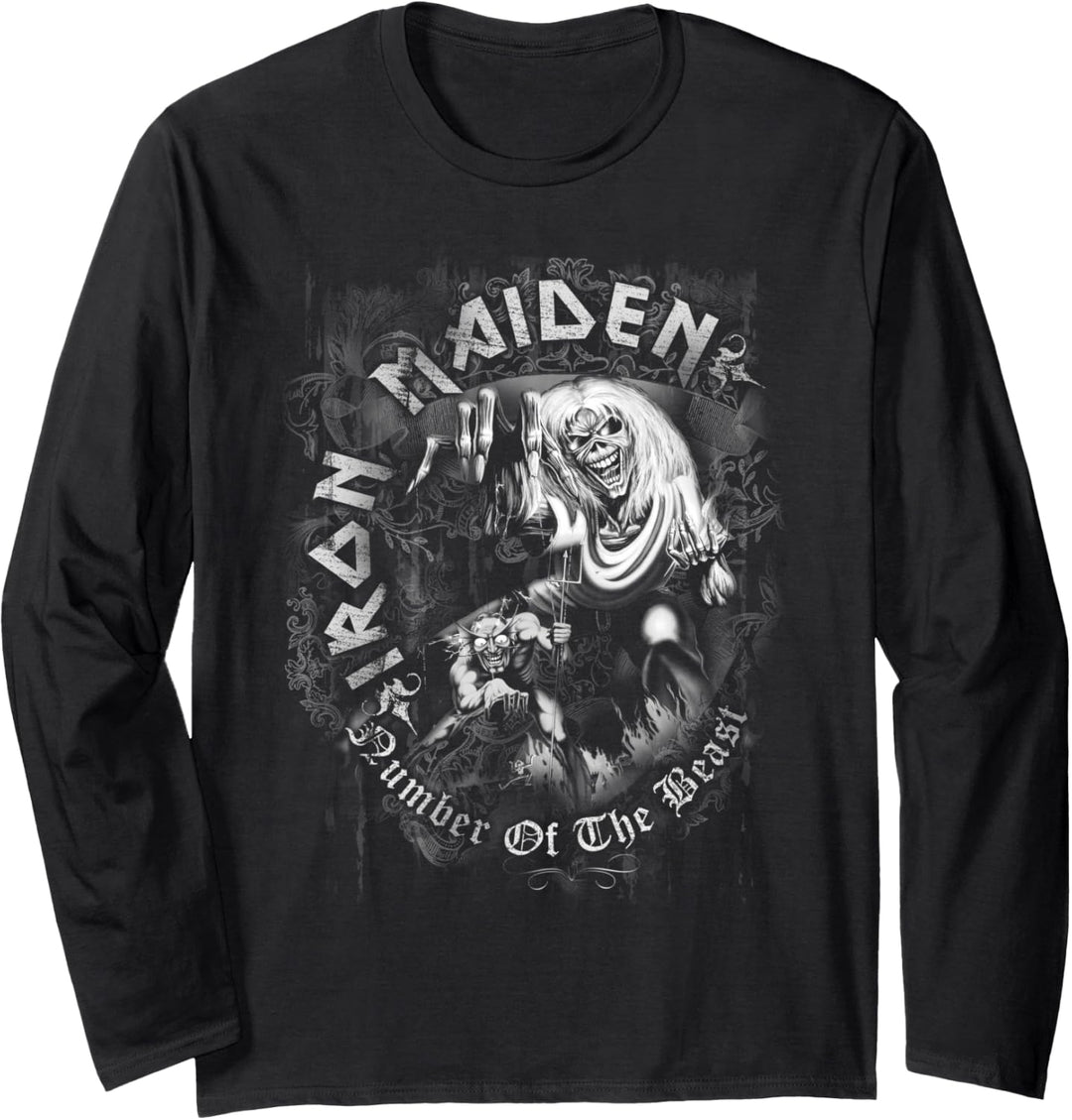 Iron Maiden - Number of the Beast Greyscale Langarmshirt