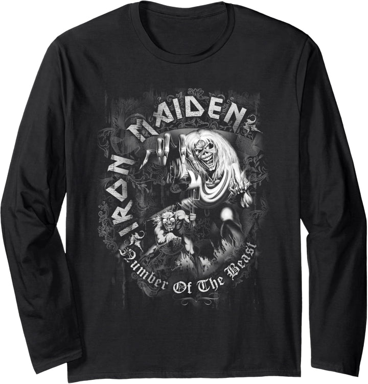 Iron Maiden - Number of the Beast Greyscale Langarmshirt