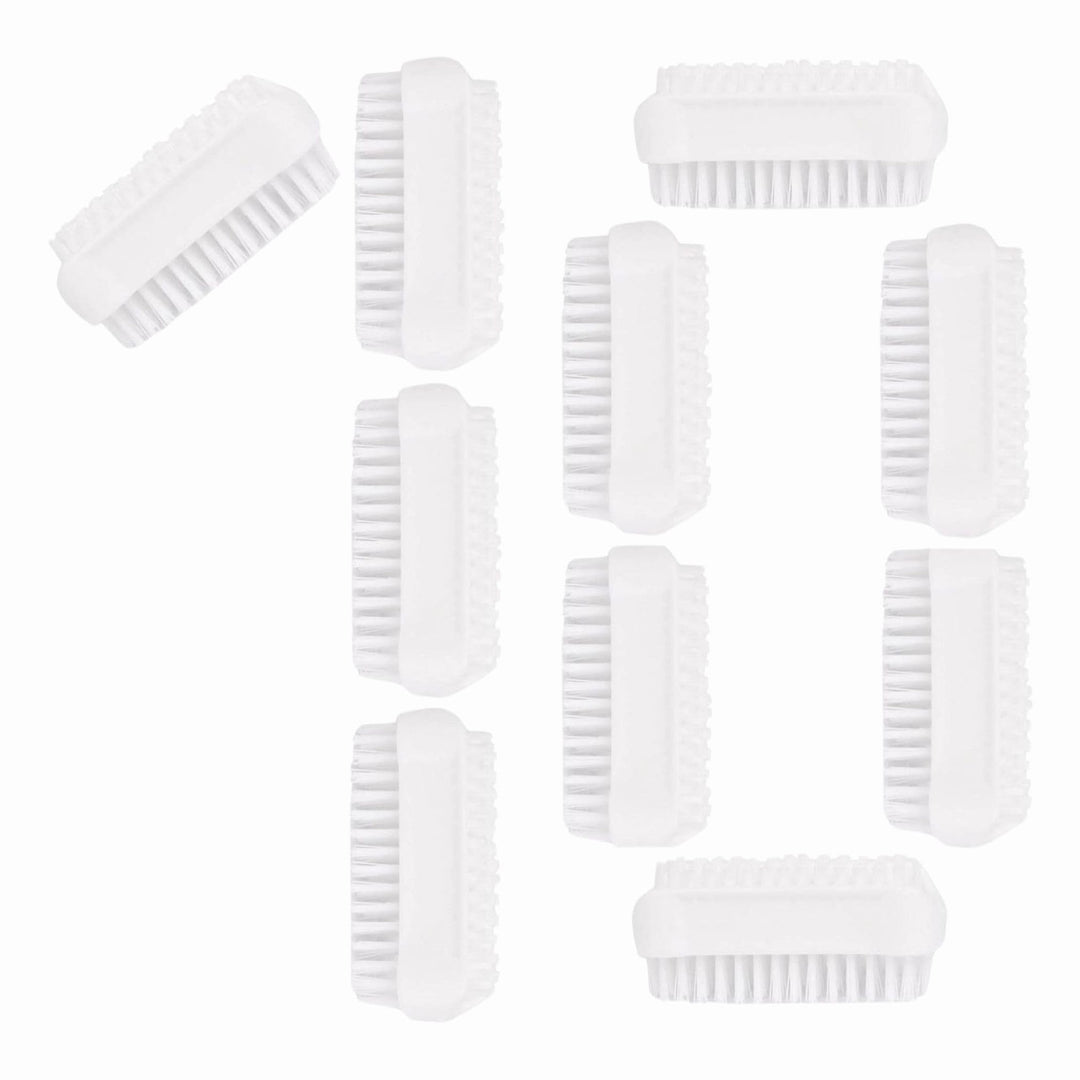 PARSA Beauty Doppelseitige Handbürste Nagelbürste – Nail Brush im Set (10 Stück Weiss) – Handwaschbü