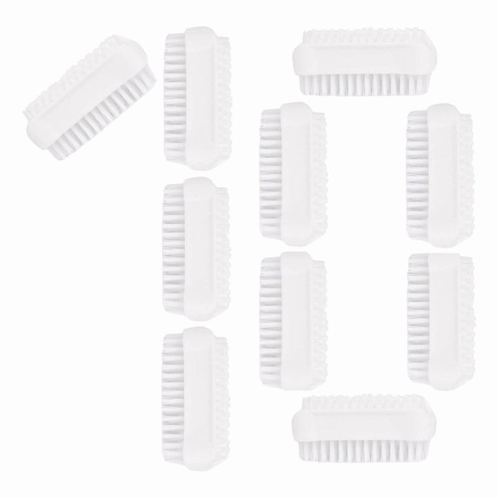 PARSA Beauty Doppelseitige Handbürste Nagelbürste – Nail Brush im Set (10 Stück Weiss) – Handwaschbü