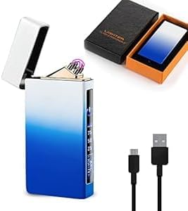GADATOP Winddichtes Feuerzeug für den Aussenbereich, Dual-Arc elektrisches Feuerzeug, USB-Feuerzeug,