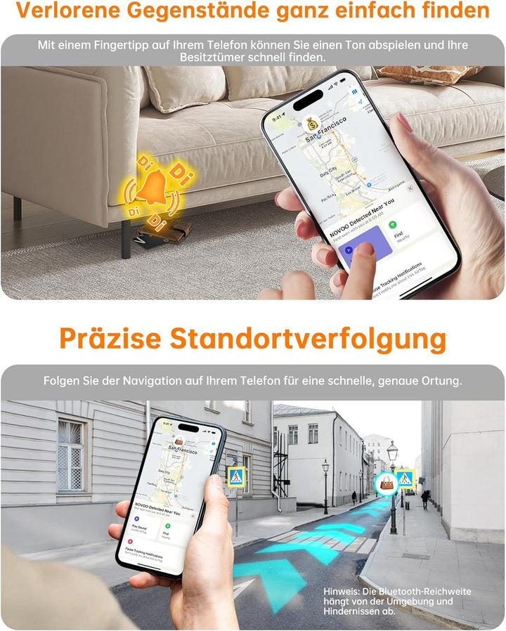 NOVOO Air Tag Karte Wallet Tracker Card Thin 1,6mm Smart Bluetooth Tag 6 Jahre Batterielebensdauer K
