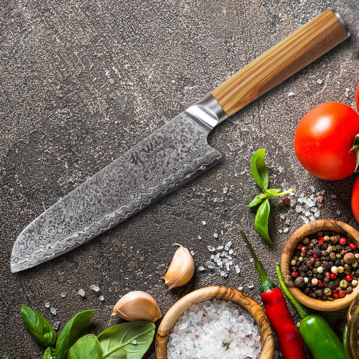 Wakoli Oribu 3er Damastmesser-Set mit 9-18cm Klingen gefertigt aus 67 Lagen echtem Damaststahl mit O