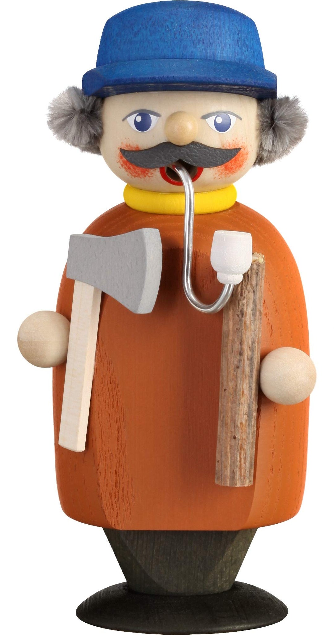 Seiffener Volkskunst | Räuchermann Erzgebirge | Kleine Gesellen 14 cm | Räuchermännchen | Original E