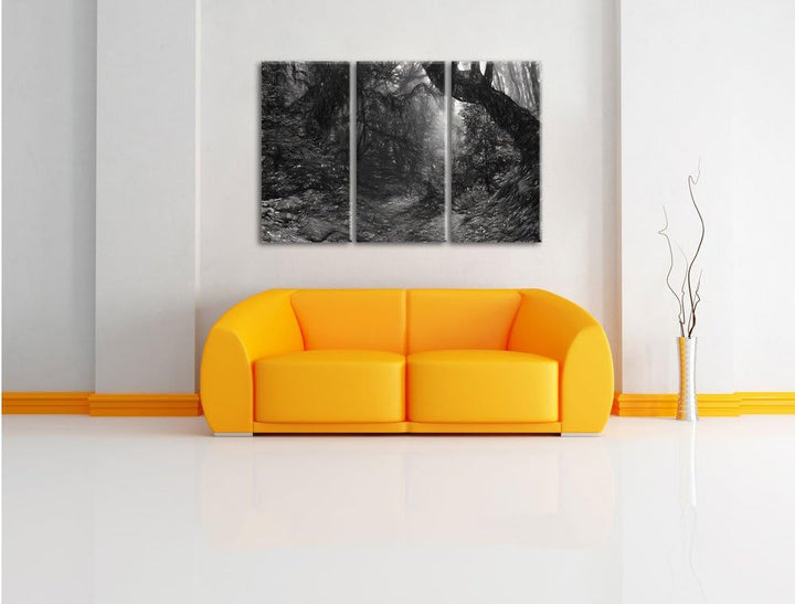 Pixxprint Mystischer Regenwald als Leinwandbild/Grösse: 3 Teilig (120x80 cm) cm/Wandbild/Kunstdruck/