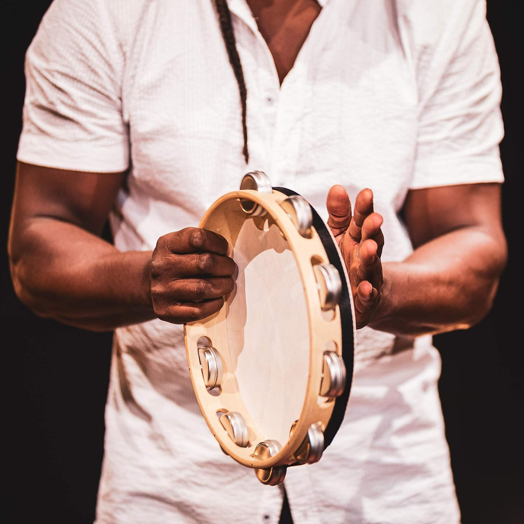 MEINL Percussion Wood Shaker Pandeiro 10" - Pappel Rahmen/5 Shaker/Nappa Fell (PAS10PW-NH)