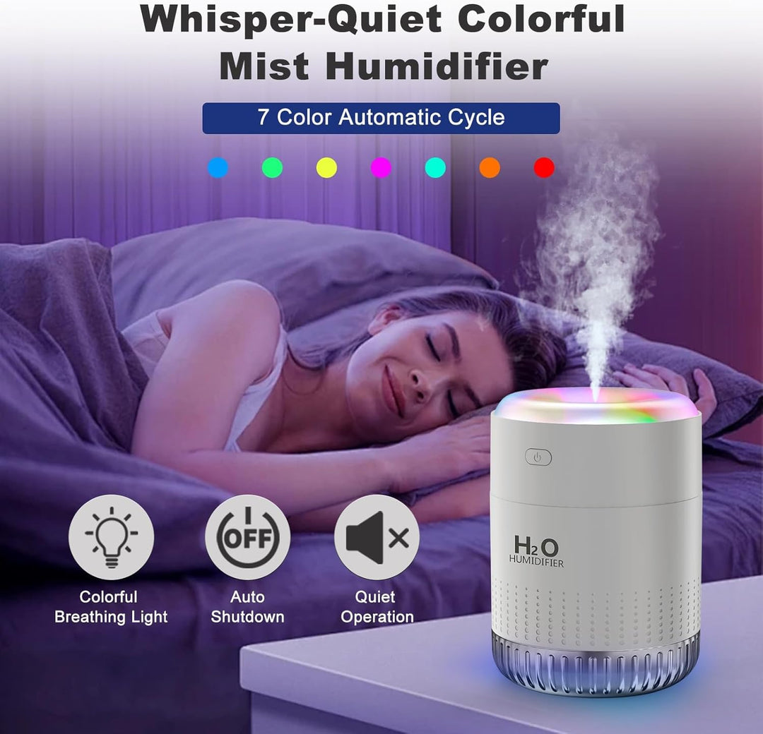 KARFUN Small Humidifiers,Portable Desk Humidifiers,Luftbefeuchter,Desktop Leiser Mini Luftbefeuchter