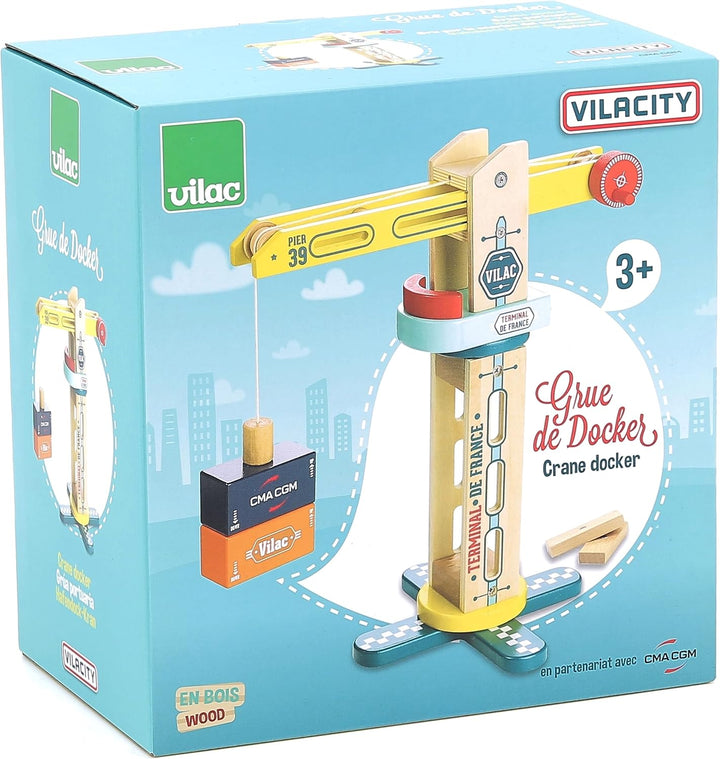 Vilac – 2357 – Kran-Docker drehbar und mit Mehrfarbig, Mehrfarbig