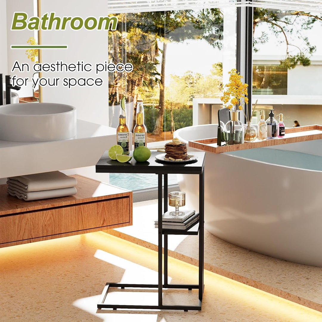 Beistelltisch C Form, Couch Beistelltisch, Kaffeetisch Kleiner Tisch, Sofa Tisch Beistelltisch Bett,