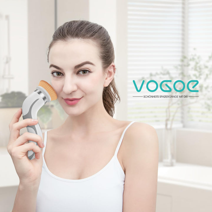 VOGOE Gesichtsreinigungsbürste elektrische, Wiederaufladbar Reinigungsbürste Gesicht IPX6 Wasserdich
