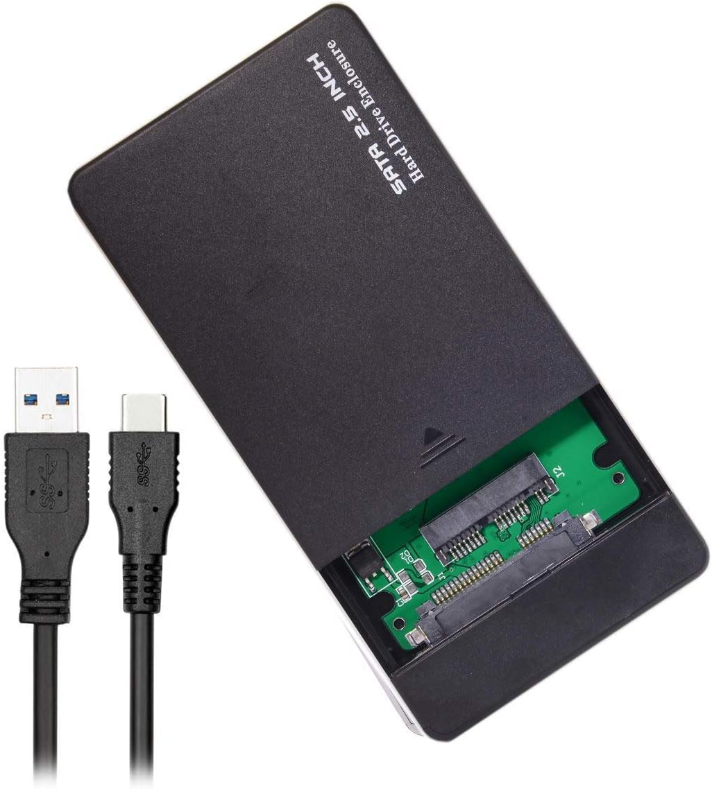 CY 1,8 Zoll Micro SATA 16pin 7 + 9 SSD zu externem Festplattengehäuse zu USB3.1 USB-C Black USB3.1 P