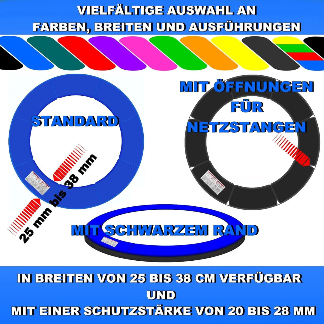 Baunsal® Trampolin Randabdeckung Ø 183 244 250 275 300 305 335 366 370 396 400 427 430 457 460 487 4