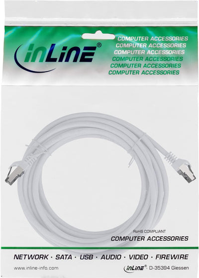 InLine® Patchkabel, S/FTP (PiMf), Cat.8.1, 2000MHz, halogenfrei, Kupfer, weiss, 7,5m