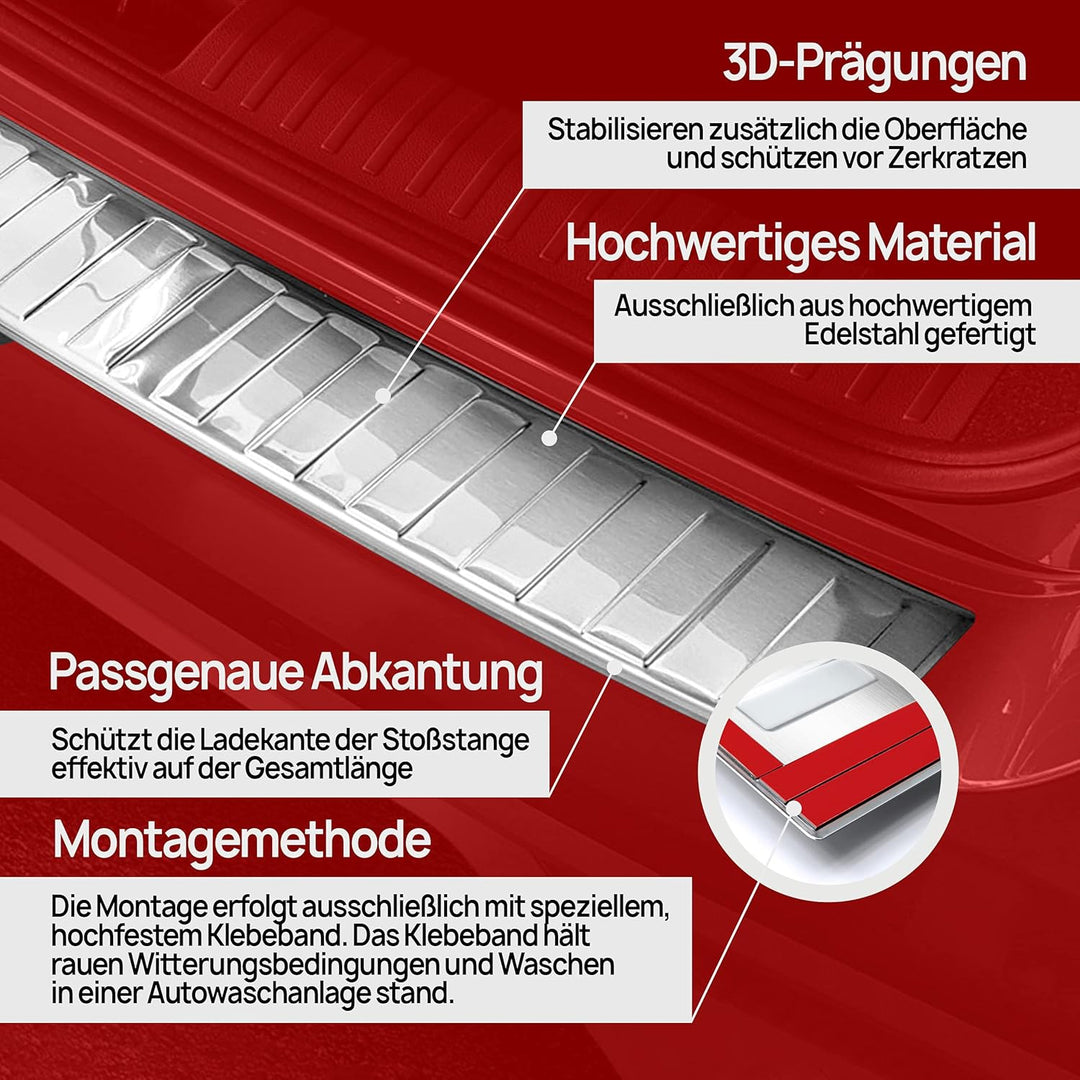 CHROMEMASTER | Ladekantenschutz Stossstangenschutz Kompatibel mit Renault Master 2010-2024; Gebürste