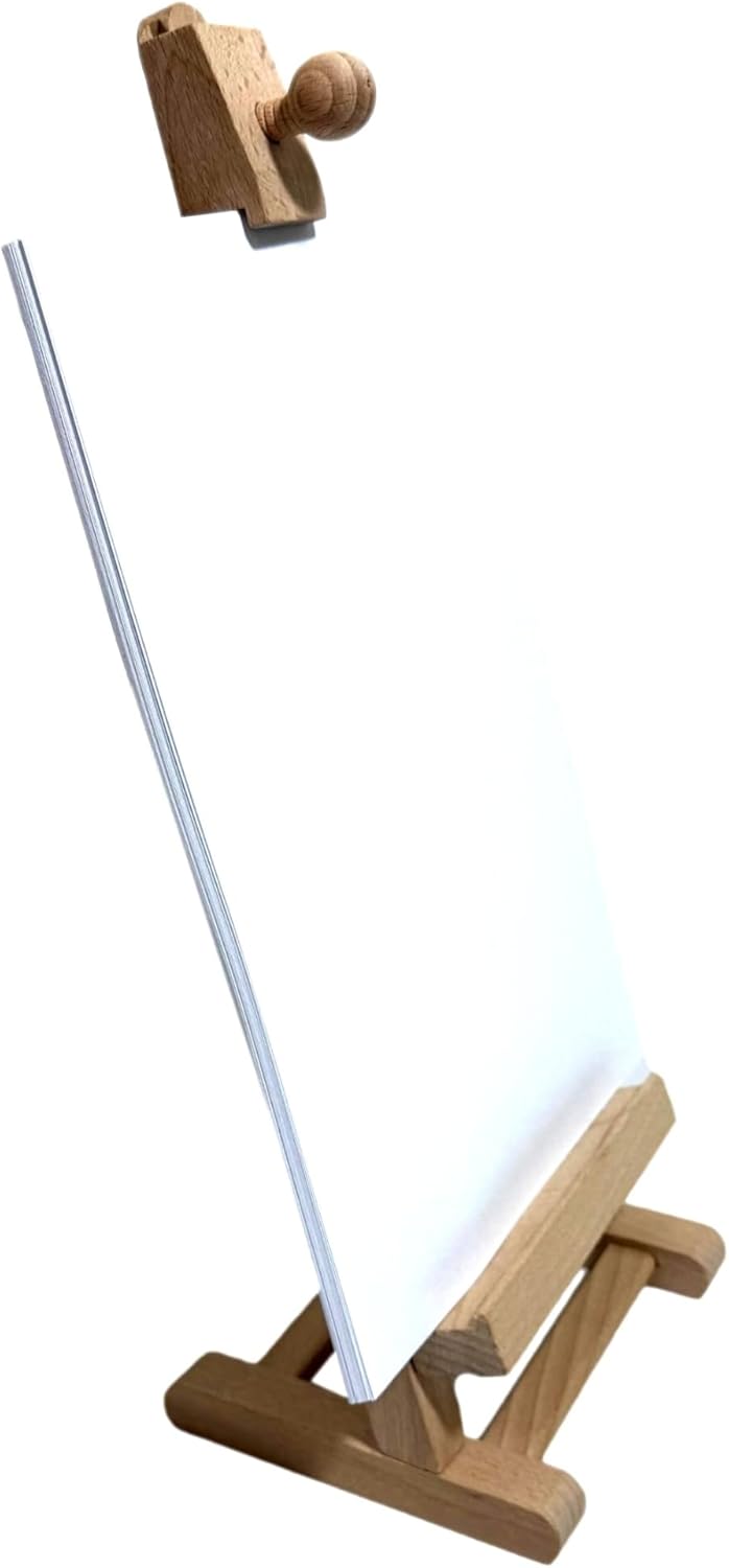 Wooden World – Holzstaffelei 40 cm – Verstellbare Tischstaffelei für Malerei und Präsentation – Stän