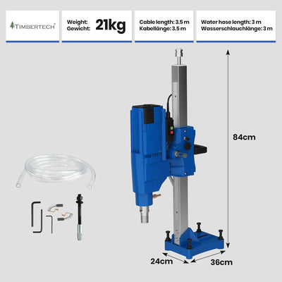 TIMBERTECH® Kernbohrgerät - mit Ständer, Ø Bohrung: ca. 15-205 mm, 3900 W, 580 U/min geeignet für Di