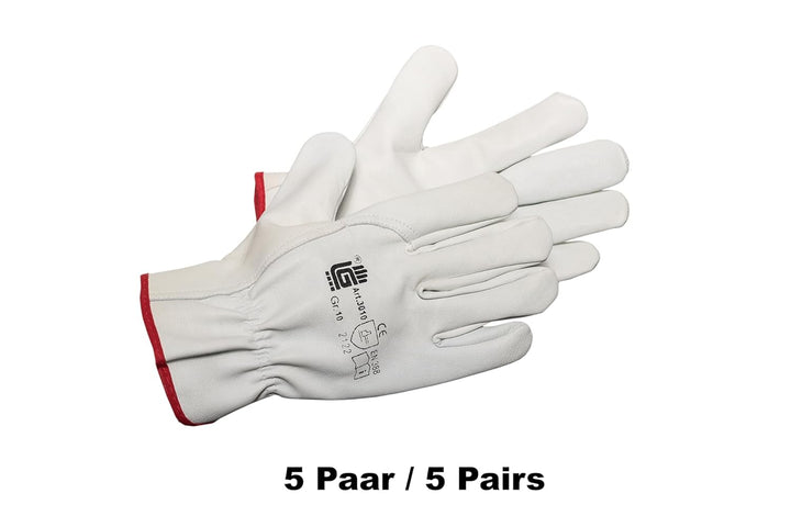 Jah Unisex 3010-10 Lederhandschuh Kr ftig, Natur, 10 pièces EU