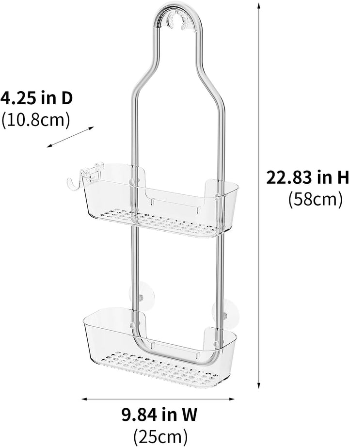Ettori Hängende Dusche Caddy, 2-Schicht rostfreier Dusche Organizer, Aluminium Badezimmer Organizer