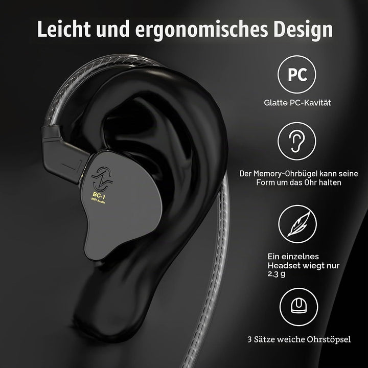 CCZ Melody Inear-Kopfhörer, kabelgebunden, Gaming-Ohrhörer, 1DD, 1BA, Hybrid-Treiber, In-Ear-Kopfhör