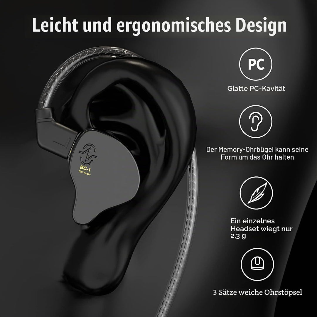 CCZ Melody Inear-Kopfhörer, kabelgebunden, Gaming-Ohrhörer, 1DD, 1BA, Hybrid-Treiber, In-Ear-Kopfhör