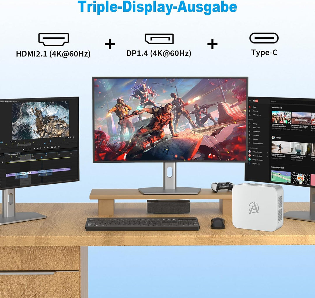 AWOW Mini PC Win-11 Pro Core i5-13500HX 14C 20T 2.5GHz up to 4.7GHz, Dual 16GB DDR4 3200MHz 512GB M.