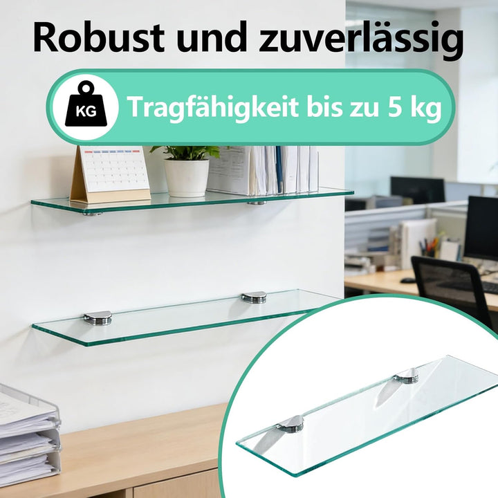 Glasregal, Glasablage Bad, 8mm Hartglas Glasregal Badezimmer, Montage Von Metallhalterungen, Für Bad