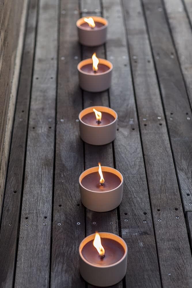 Flammschalen für draussen 4 Stück - Outdoor-Kerzen Weiss - Perfekt für deinen Garten - Feuerschalen