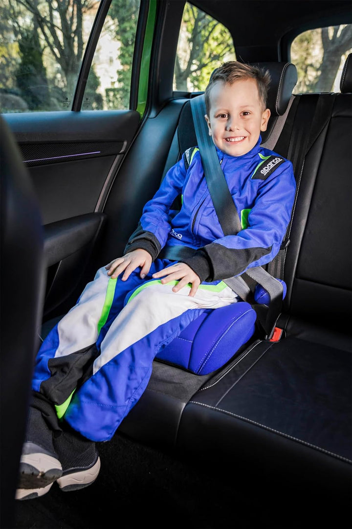 Sparco Autositz-Erhöhung für Kleinkinder Blau i-Size für Jungen und Mädchen. Zugelassen nach ECE R12
