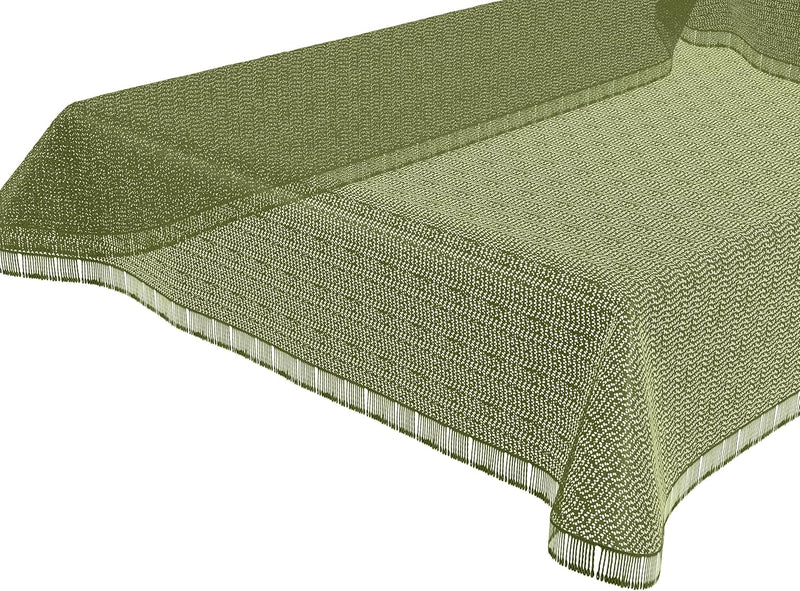 BEAUTEX Moa Weichschaum Tischdecke mit Fransen, Garten, Balkon, Terrasse, Camping - Oval 160x220 cm,