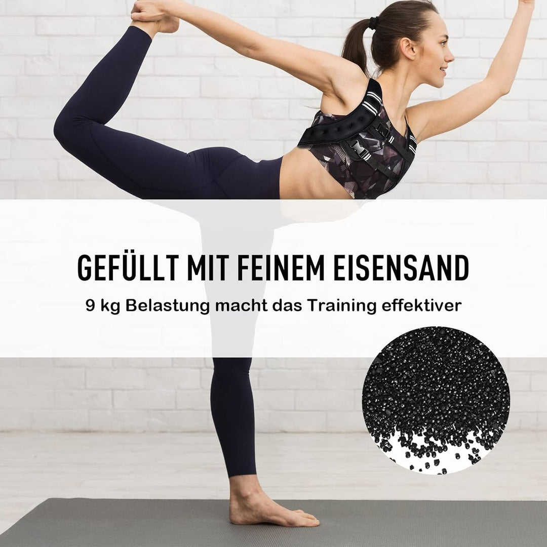 DREAMADE Gewichtsweste Trainingsweste, Fitnessweste aus SBR & Eisensand Füllung, verstellbare Laufwe