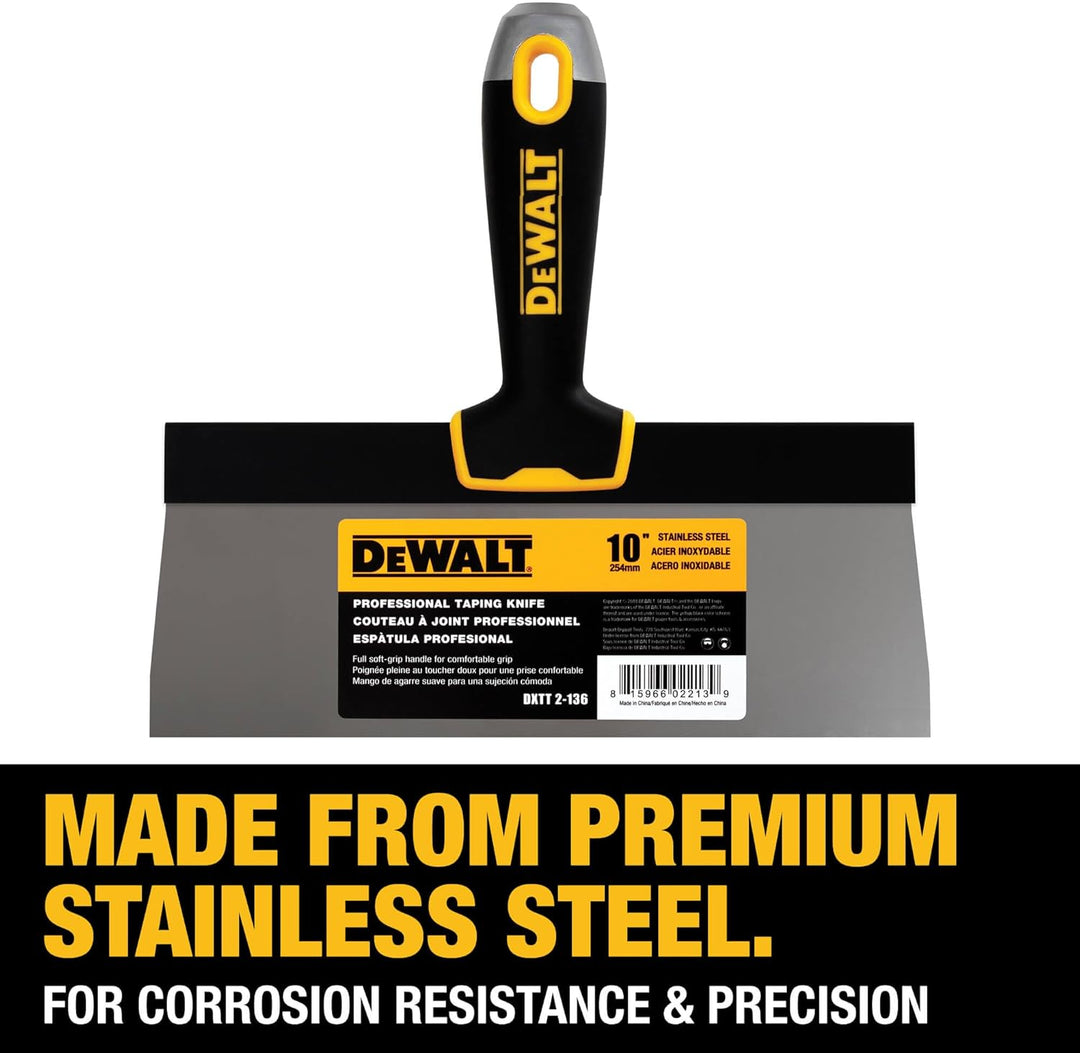 DEWALT DXTT-2-136 Taping Messer, Edelstahl, mit weichem Griff, 25,4 cm 10-Inch, 10-Inch