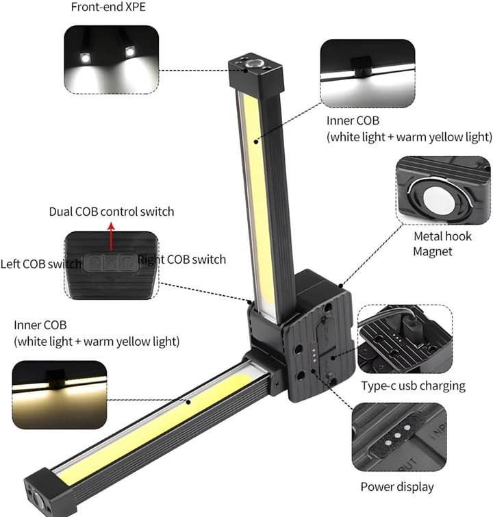 Gym Lamp for Posing,Posing Lampe Magnet,Fitness Posing Lampe,Gym Lichter,Portable Magnetic LED Flash