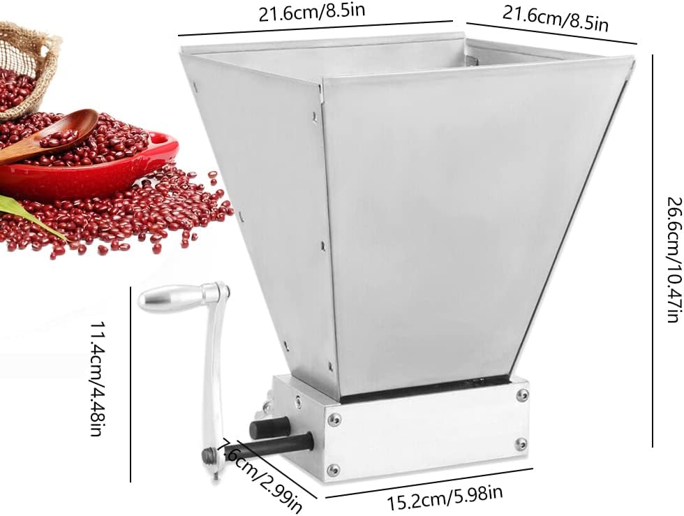 Elektrische Getreidemühle Gerstenmühle Mehlmühle Mälzmühle 4L Getreidebrecher - Edelstahl Malzschrot