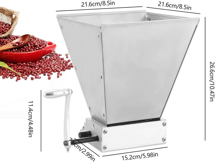 Elektrische Getreidemühle Gerstenmühle Mehlmühle Mälzmühle 4L Getreidebrecher - Edelstahl Malzschrot