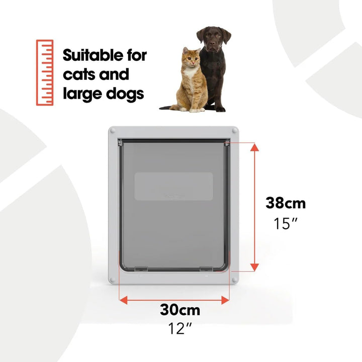 Dog Mate Abschliessbare Hundeklappe Gross (216G) – Klappe für grosse Hunde/Katzen, für UPVC, Wand &amp;
