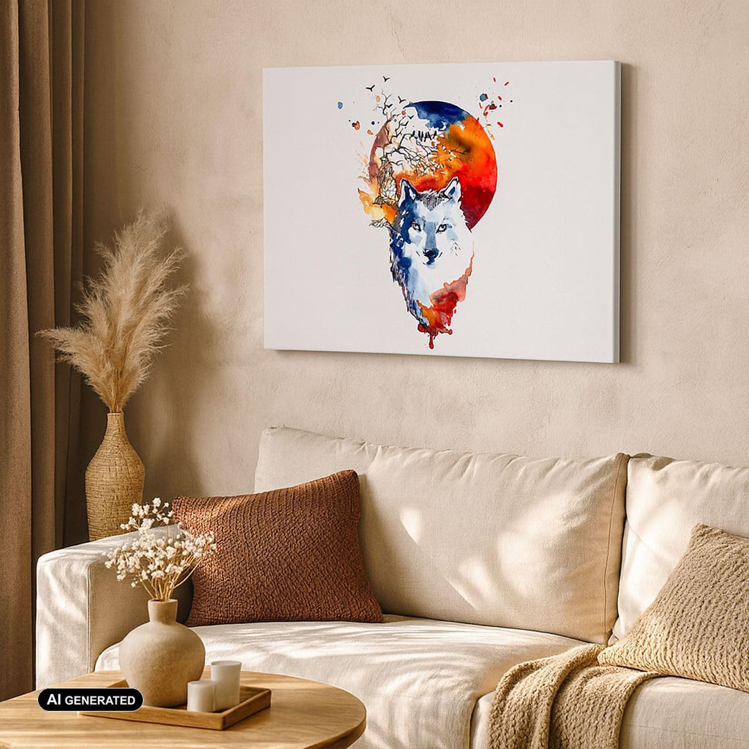 Bilder auf Leinwand Tierwelt Pelz Abbildung Mond Leinwandbild 70x50cm Wandbilder Dekoration Wohnzimm
