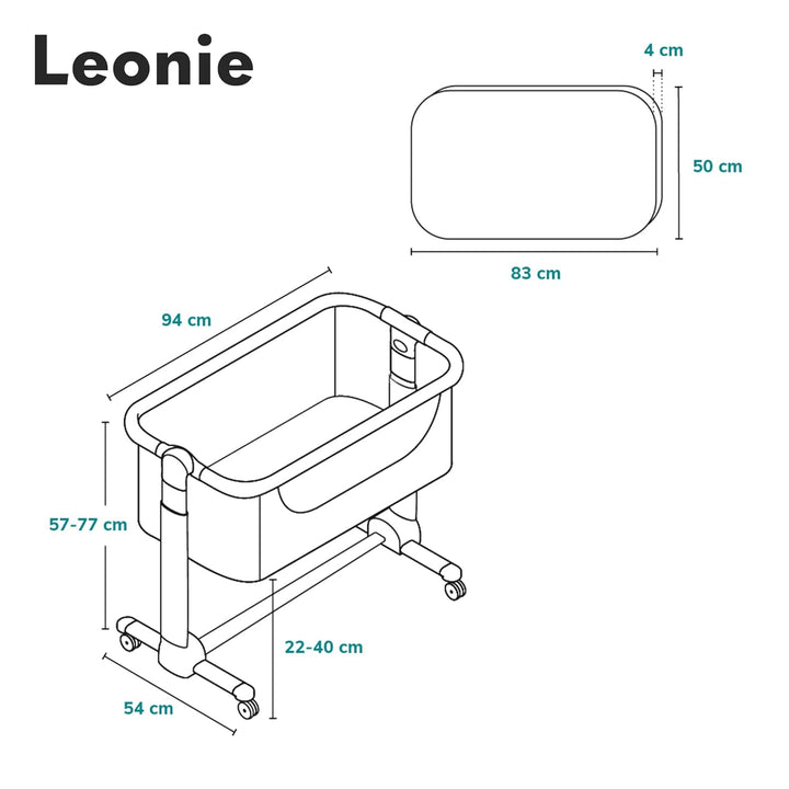 Lionelo Leonie 3 IN 1 Babybetten Babybett, Schaukelfunktion, 5-stufige Höhenverstellung, Schräglage,