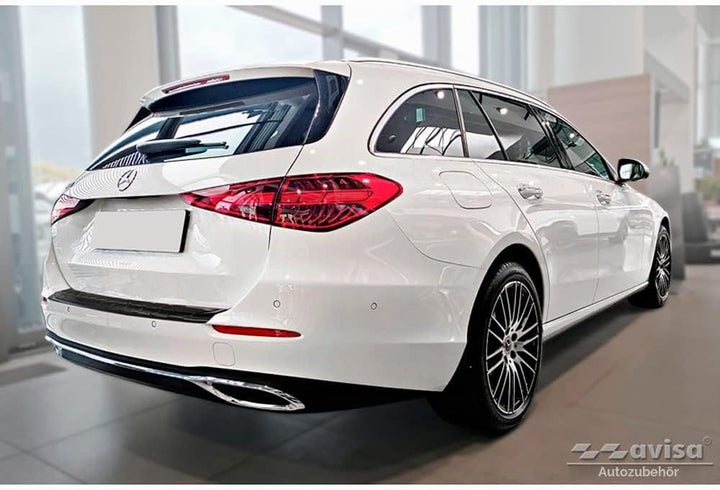 Avisa Schwarz Edelstahl Heckstossstangenschutz kompatibel mit Mercedes C-Klasse W206 Kombi 2021- &