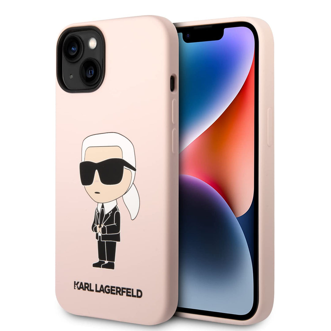 Karl Lagerfeld KLHCP14MSNIKBCP Hülle für iPhone 14 Plus 6,7" hardcase Rosa Silic Schwarz, Schwarz