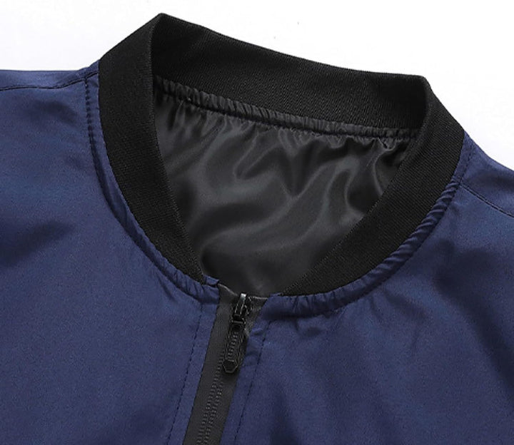 Duohropke Herren Leichte Dünne Bomberjacke mit Ärmeltasche Blouson Jacke Übergangsjacke Stehkragen U