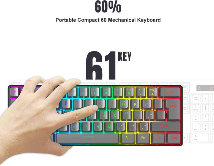 Snpurdiri 60% Percent Gaming Tastatur (61 eisengrau), 61 eisengrau
