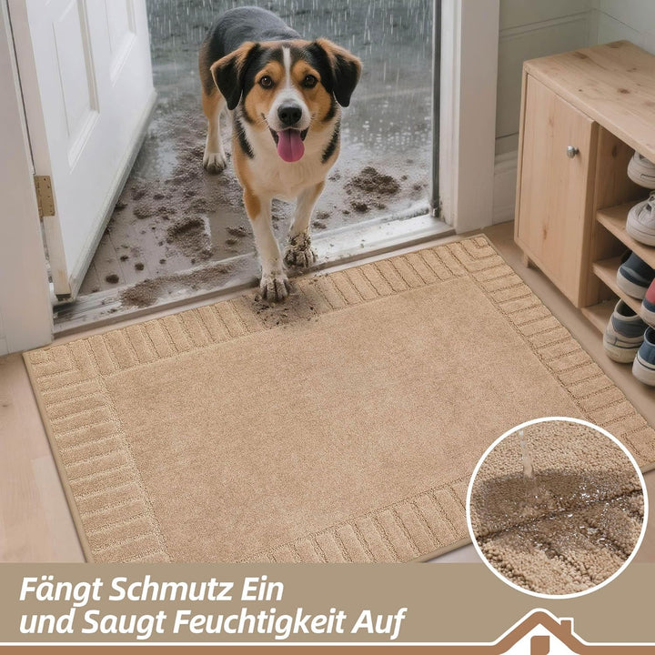 BEQHAUSE Türmatte Innen, super saugfähige Schmutzfangmatte, rutschfeste Maschinenwaschbare Fussmatte