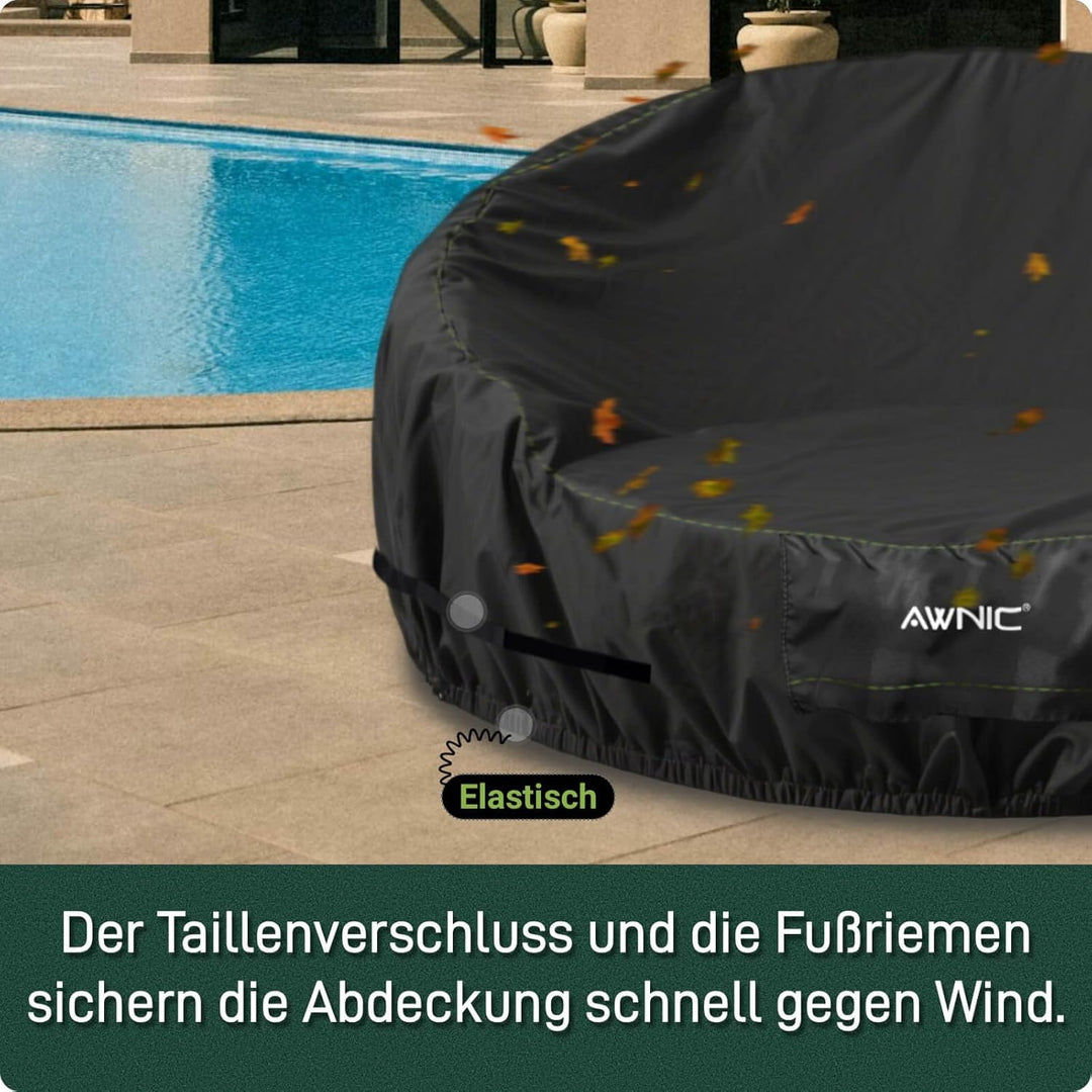 Awnic Sonneninsel Abdeckung Wasserdicht 420D Oxford Stoff, Abdeckplane Sonneninsel Rund Winterfest m