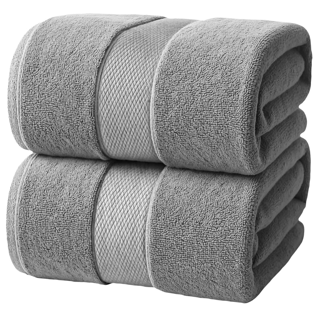 Infinitee Xclusives Extra grosse Badetücher – 2er-Set | 90 x 180 cm | 600 g/m² | 100% ringgesponnene