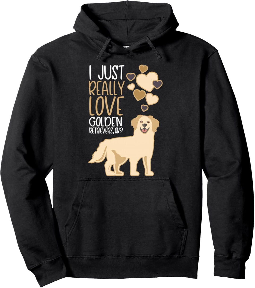 Cute Golden Retriever Lover - I Love Golden Retrievers Pullover Hoodie