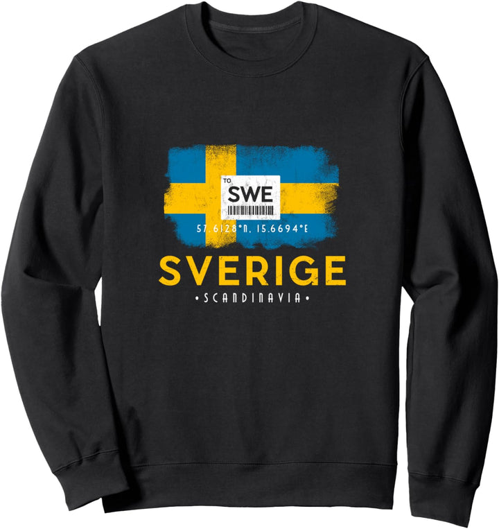Sverige Schweden Flughafen Code Schwedisch Midsommar Sweatshirt
