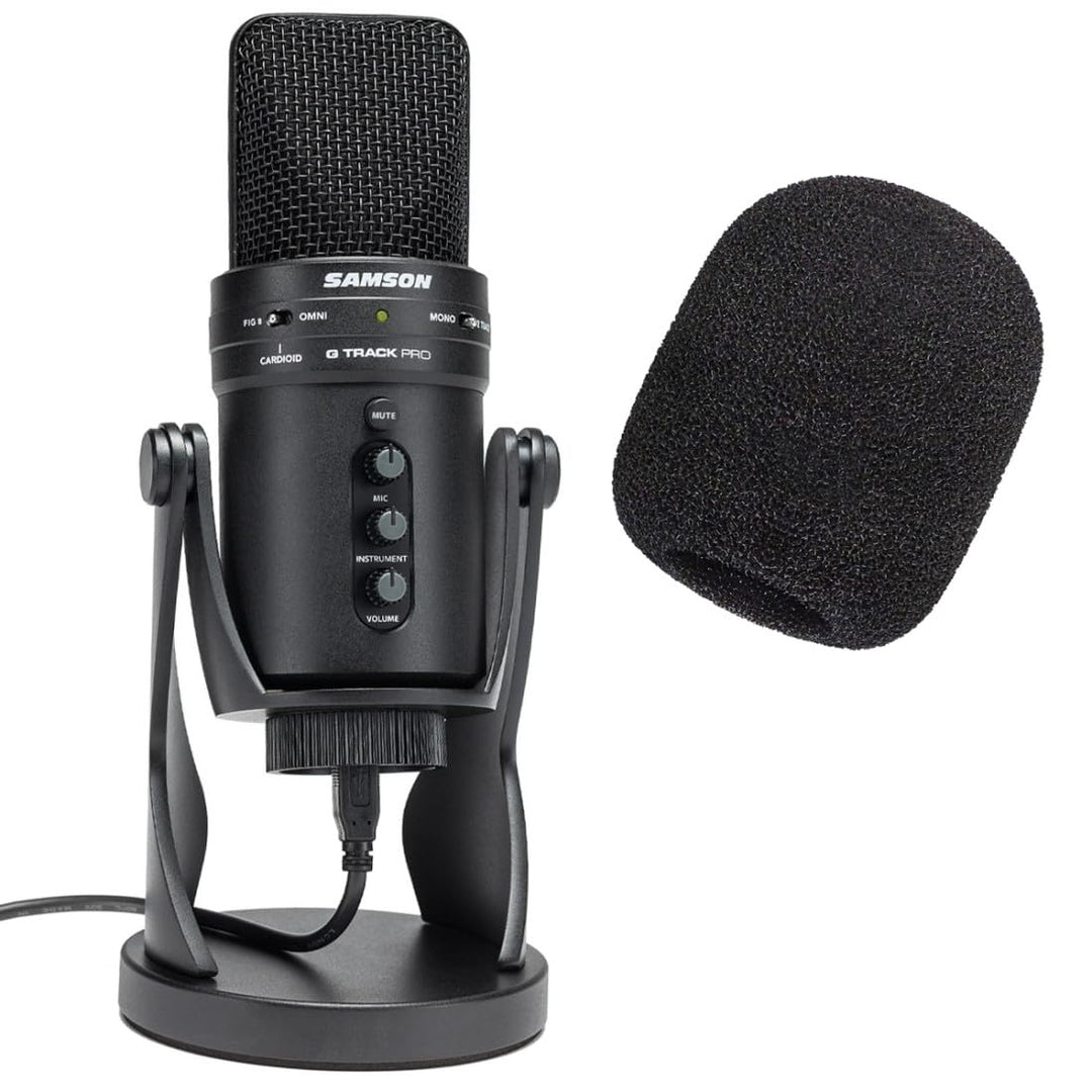 Samson G-Track Pro USB-Mikrofon + keepdrum WS02 Schaumstoff-Windschutz
