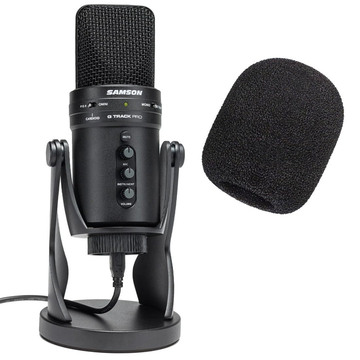 Samson G-Track Pro USB-Mikrofon + keepdrum WS02 Schaumstoff-Windschutz