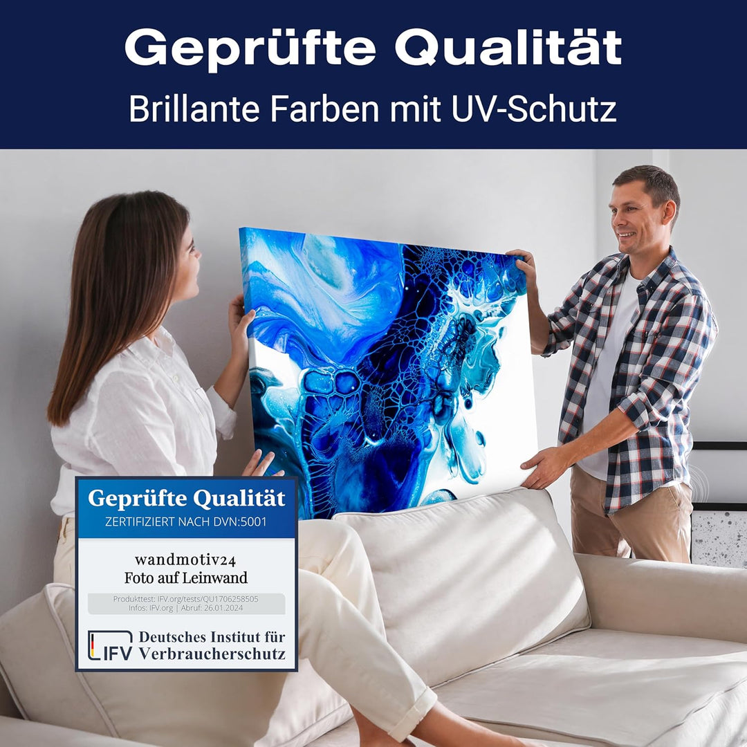 wandmotiv24 Leinwandbild Kunst, abstrakt, Querformat M0665 100L x 75B cm Leinwandbild Kunst Querform